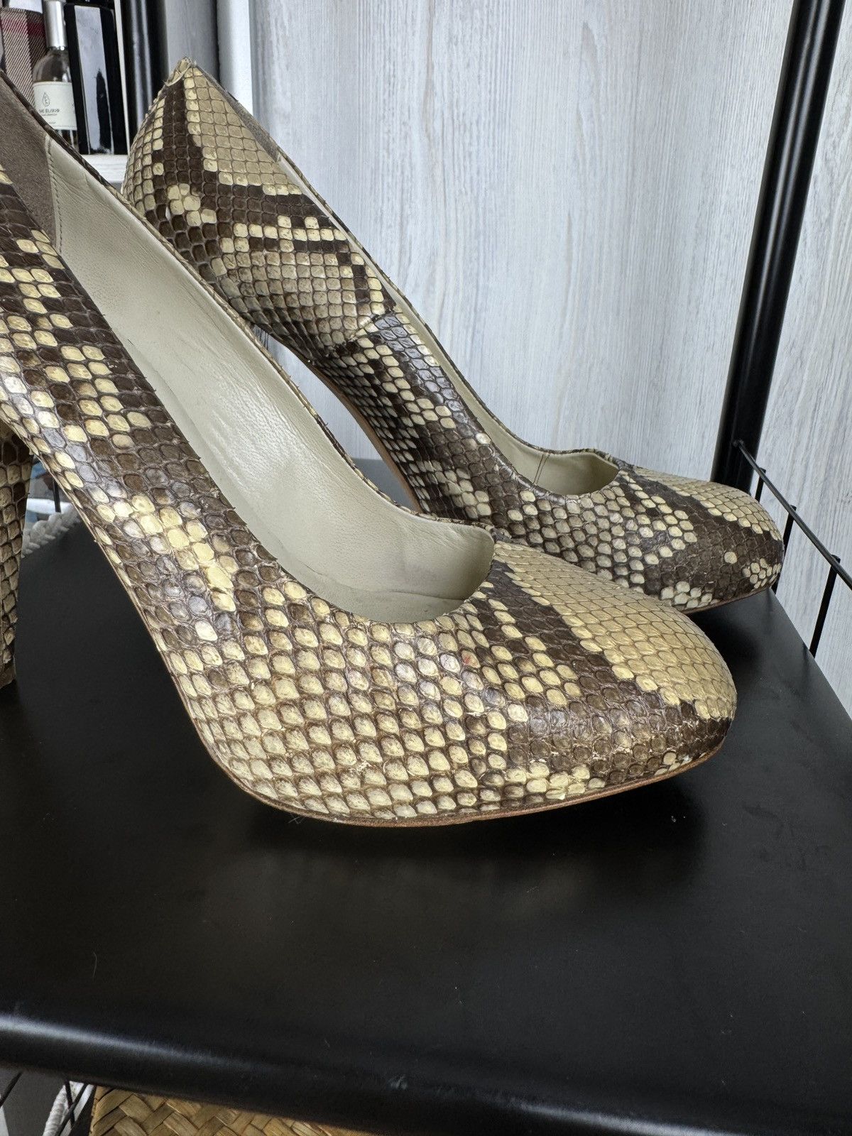 Bally BALLY Python Snake Skin Leather Pump Heels Shoes Size US 9.5 / IT 39.5 - 3 Thumbnail