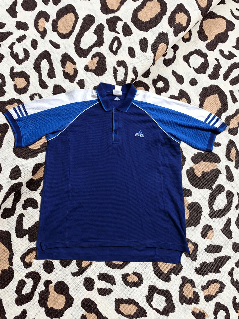 Adidas Vintage Blue Football Adidas Collar Polo Shirt Size US L / EU 52-54 / 3 - 1 Thumbnail
