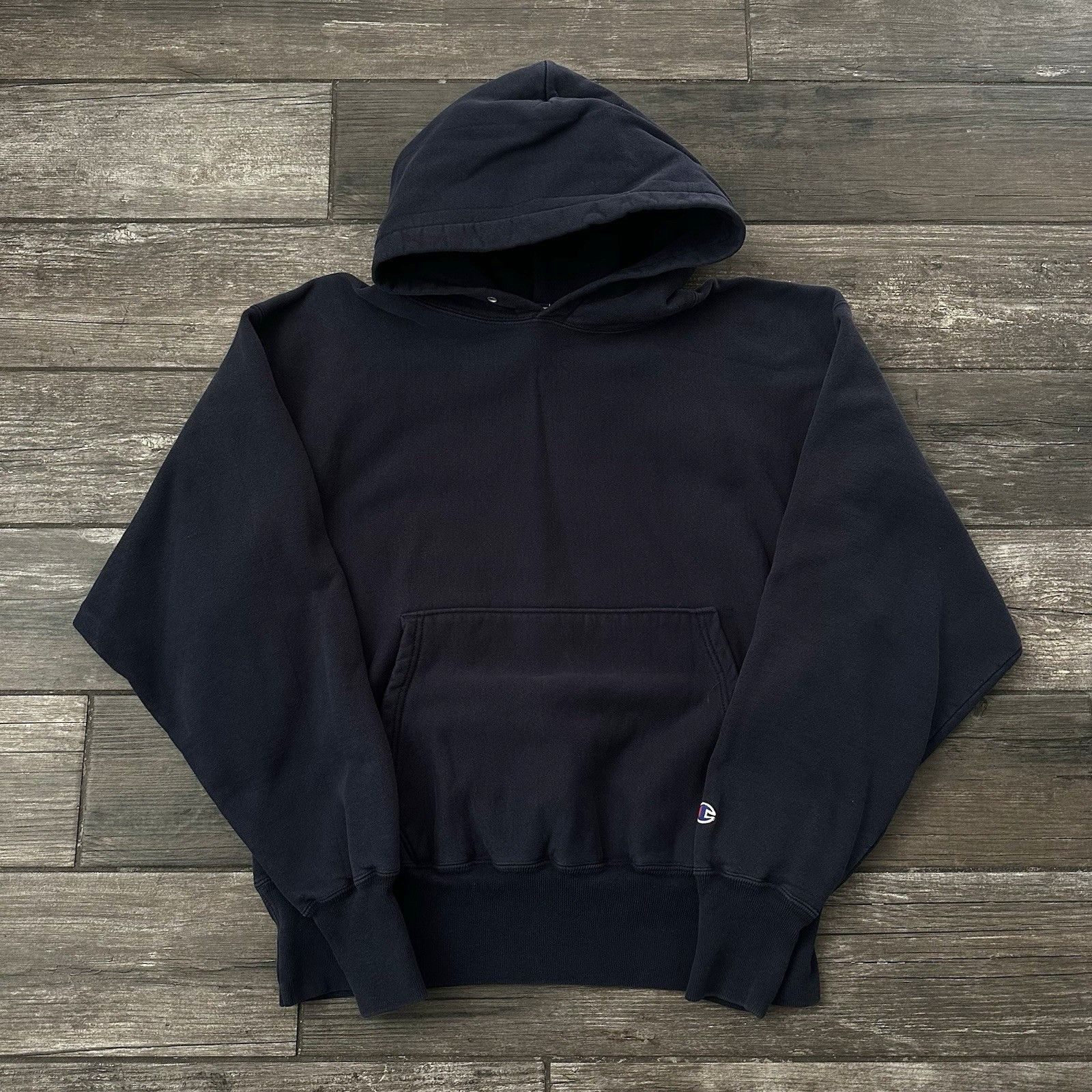 Champion VTG 90'S CHAMPION REVERSE WEAVE NAVY BLUE PULLOVER HOODIE SW Size US L / EU 52-54 / 3 - 1 Thumbnail
