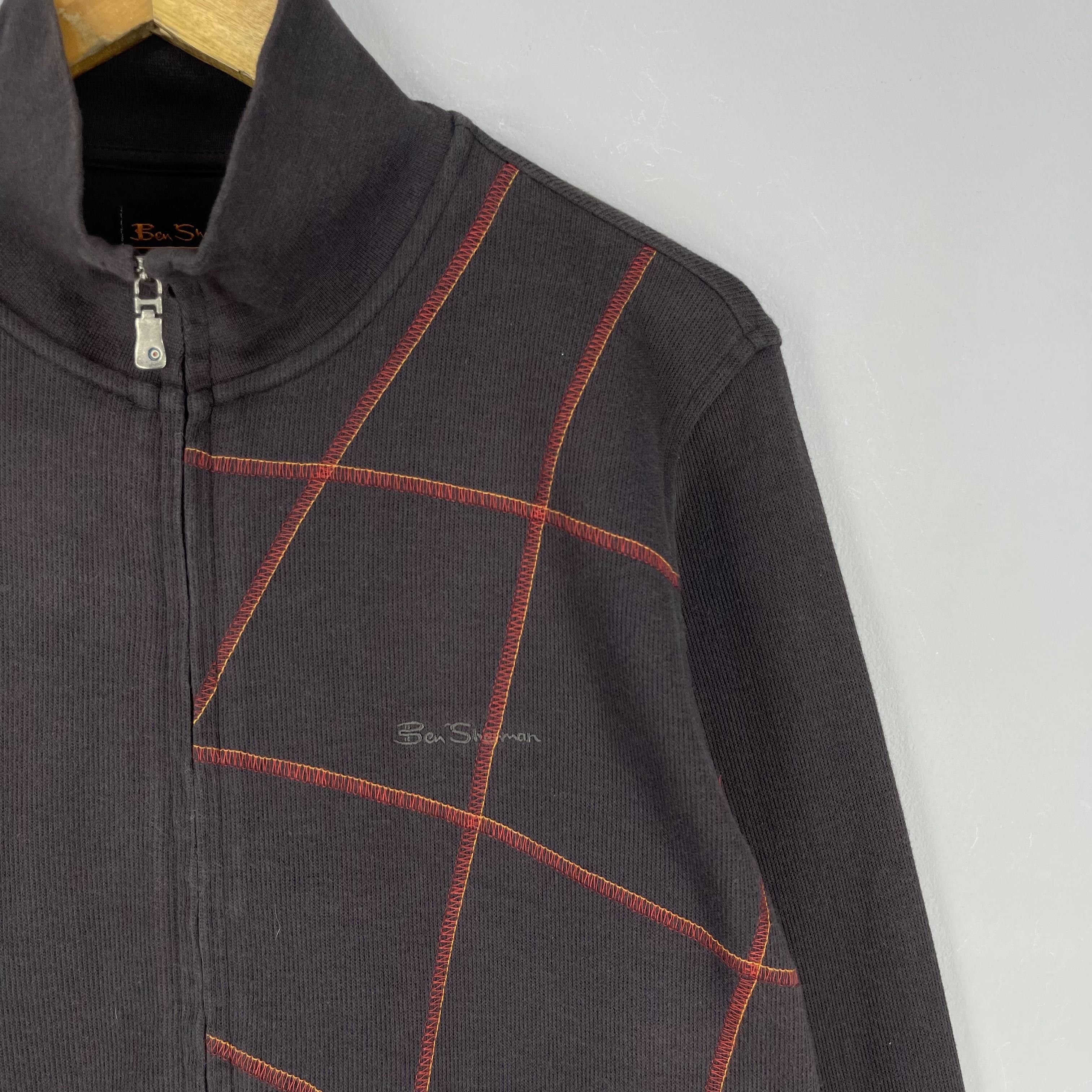Ben Sherman Vintage Y2K BEN SHERMAN Diamond Stripes Zipper Sweater Size US S / EU 44-46 / 1 - 2 Thumbnail