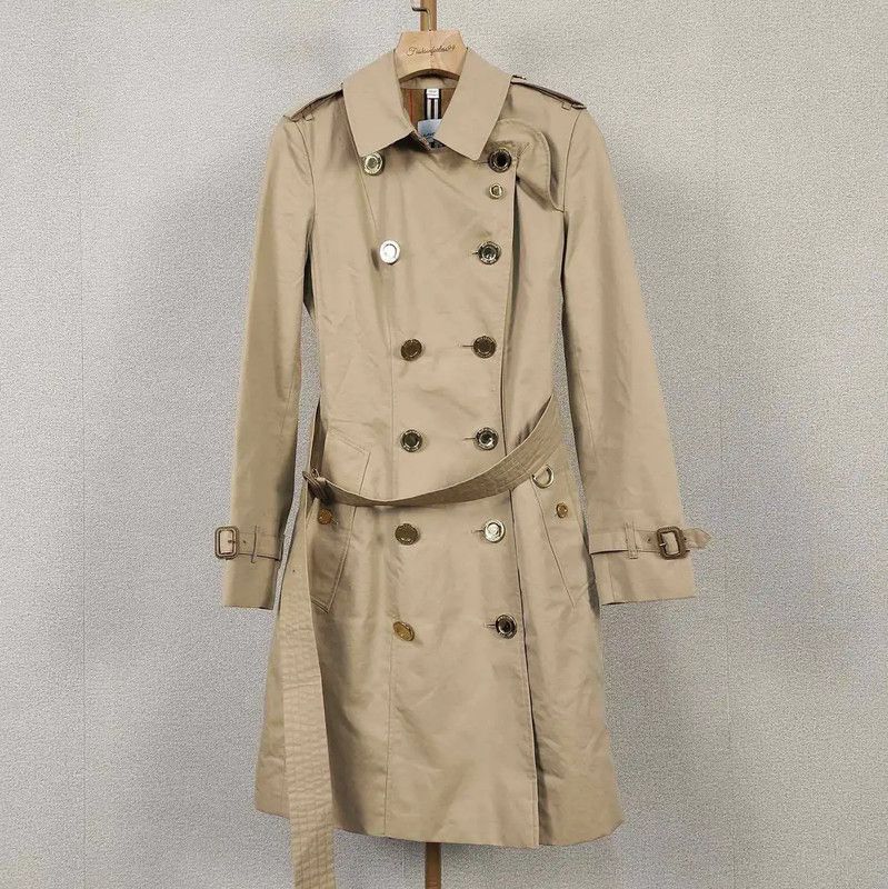 Burberry Burberry Women's XS Khaki Cotton Trench Coat Size XS / US 0-2 / IT 36-38 - 1 Thumbnail