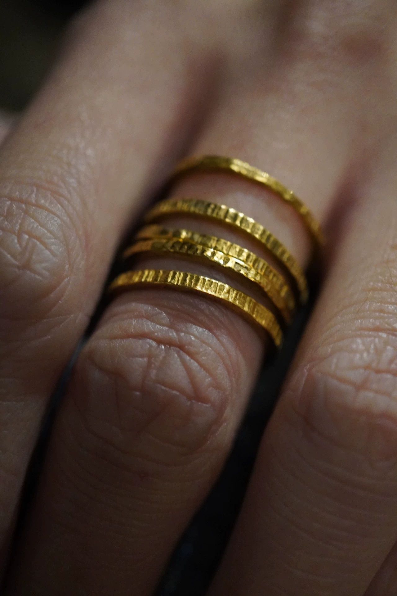 Other zooSelect Golden Hamming Irregular Hammered Gold Ring Size ONE SIZE - 2 Thumbnail