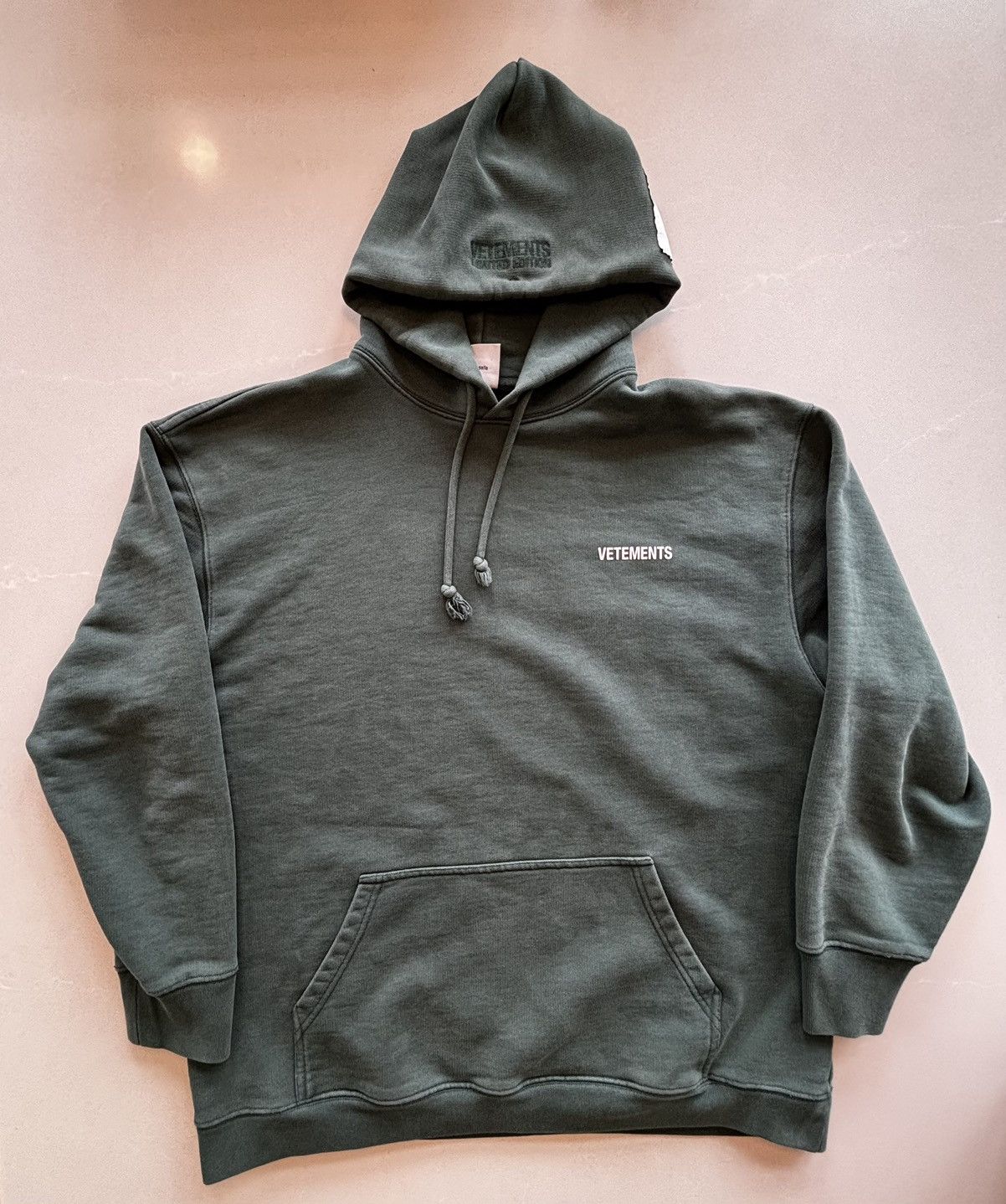 image of Vetements Postage Hoodie in Green, Men's (Size Large)