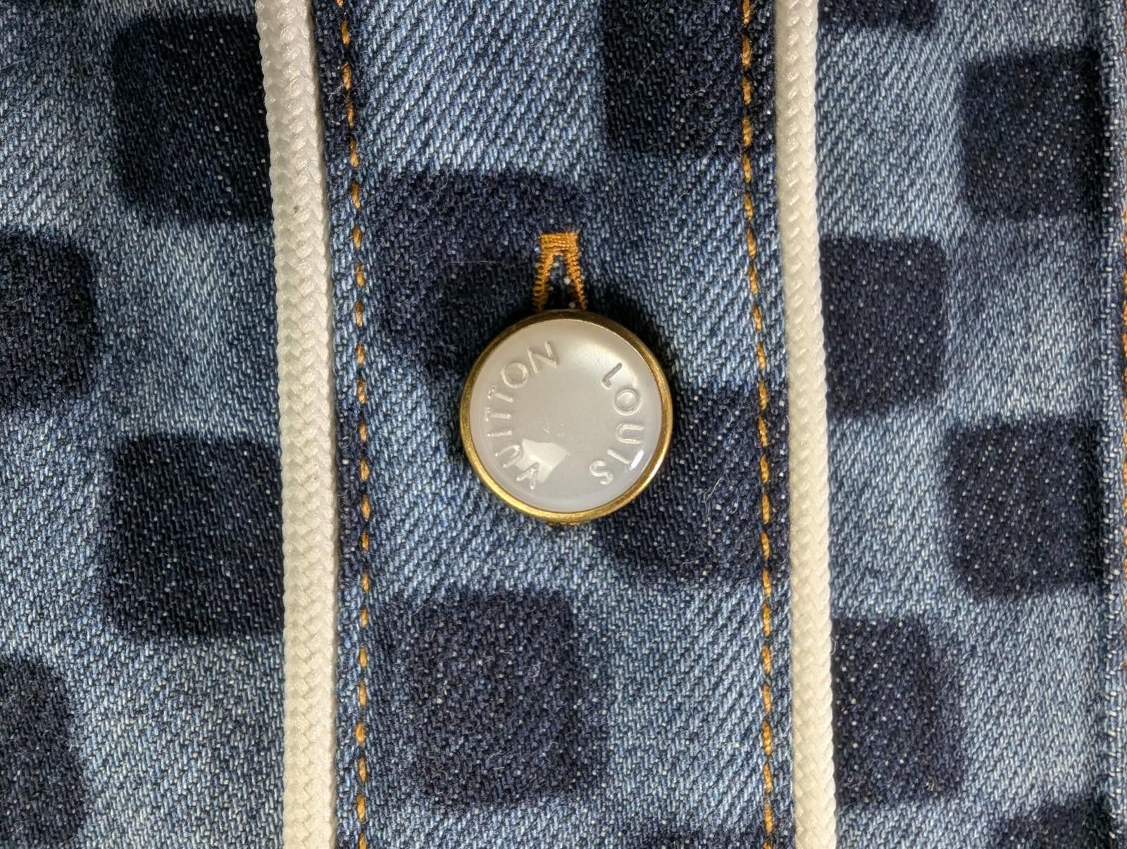 Louis Vuitton Louis Vuitton Damier Denim Baseball Shirt in Blue Size US XL / EU 56 / 4 - 11 Thumbnail