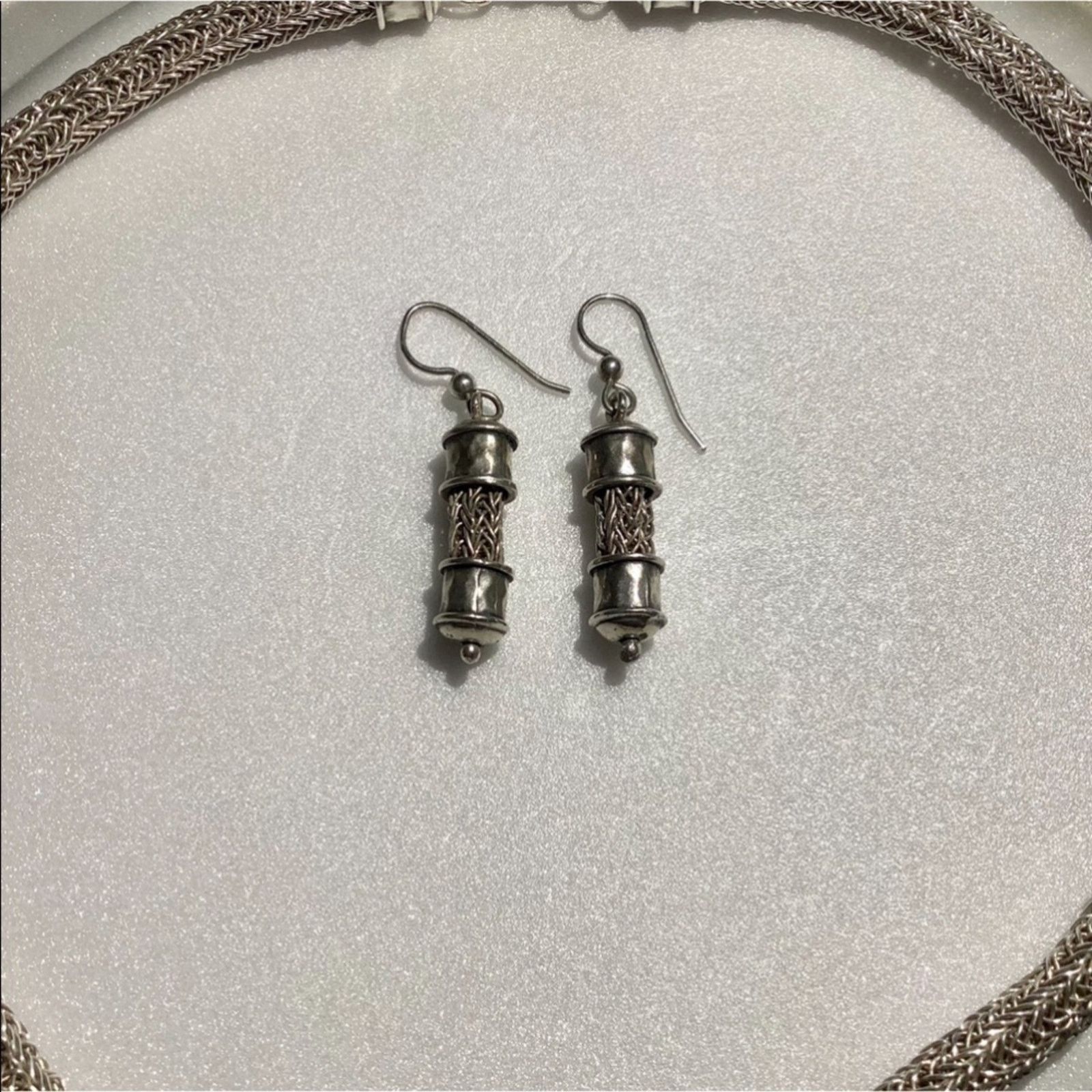 Other 100% Silver Knitted Necklace & Earrings Set Size ONE SIZE - 3 Thumbnail