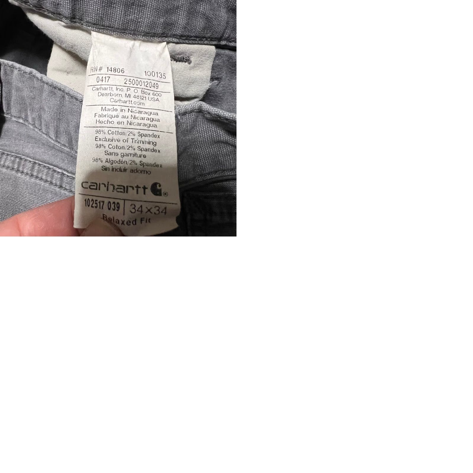 Carhartt VINTAGE Carhartt Pants Mens 34 x34 Gray Relaxed Canvas Distressed Work Mens Regular Chino Gray 34x34 90s Size US 34 / EU 50 - 9 Thumbnail