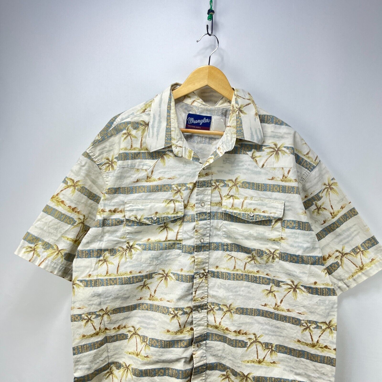 Vintage × Wrangler Vintage 90s Wrangler Western Shirt 3XL Shortsleeve Button Up Size US XXL / EU 58 / 5 - 2 Thumbnail
