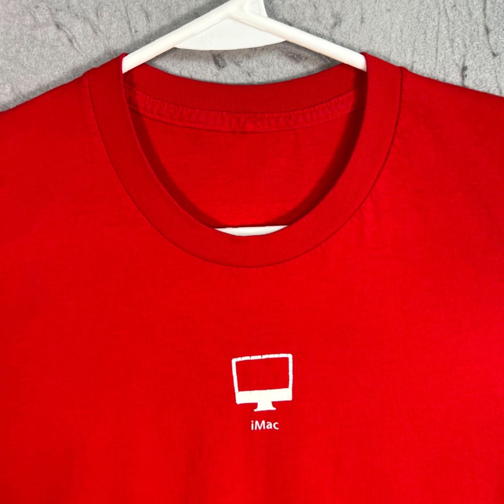 Apple Apple iMac Promo T-Shirt - Shirt - Adult Mens Large Red Logo Crew Neck Short Sleeve Cotton 2010s Mens Size US L / EU 52-54 / 3 - 4 Thumbnail