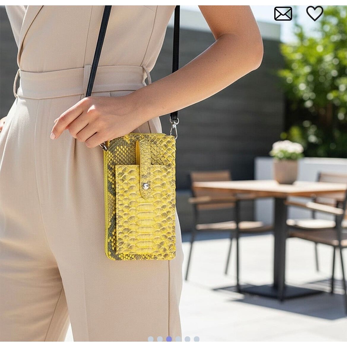 Other Grand Pelle Yellow Genuine Python Crossbody Clutch NWT Size ONE SIZE - 1 Thumbnail