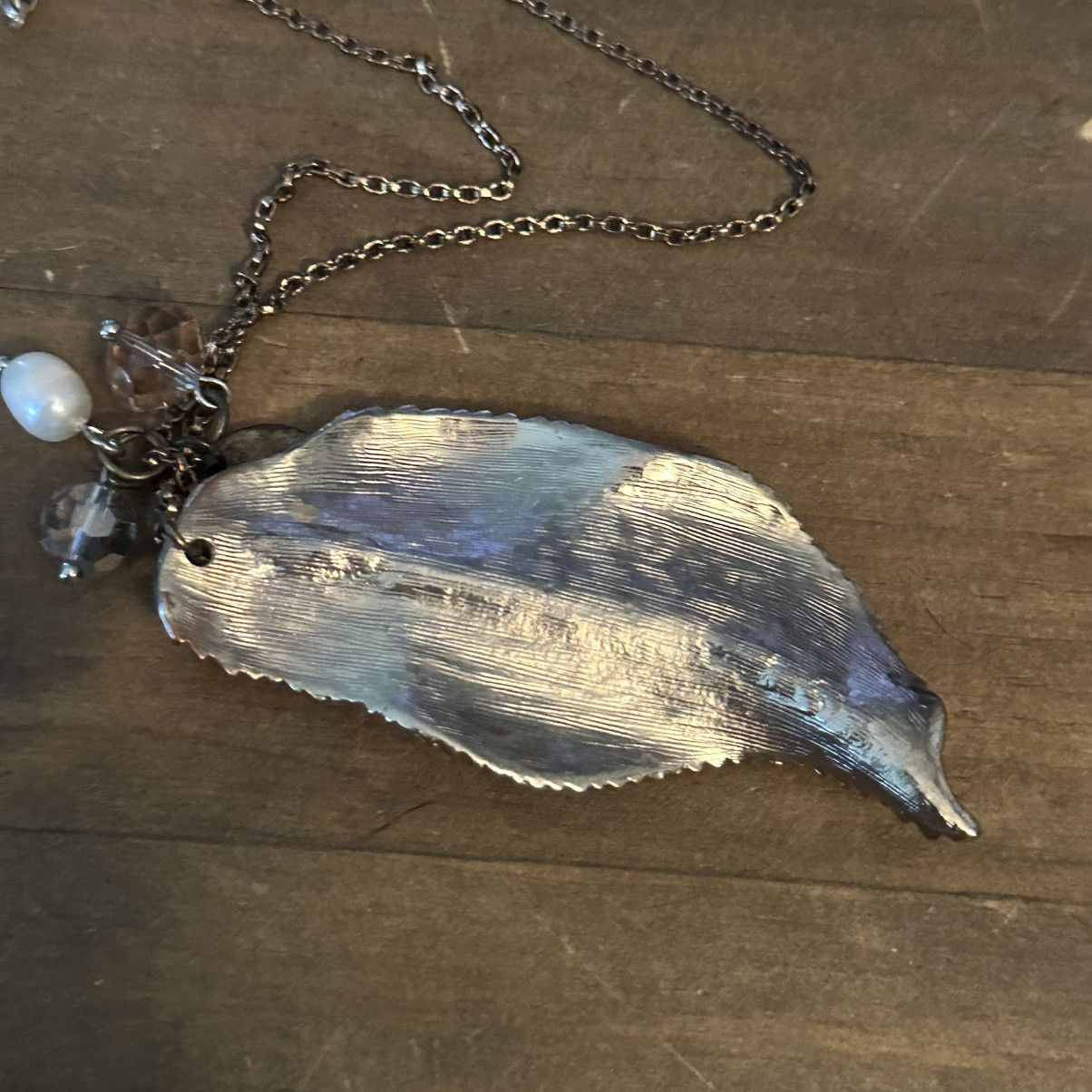 American Eagle Outfitters AEO long doubled layered leaf pendant necklace Size ONE SIZE - 6 Thumbnail