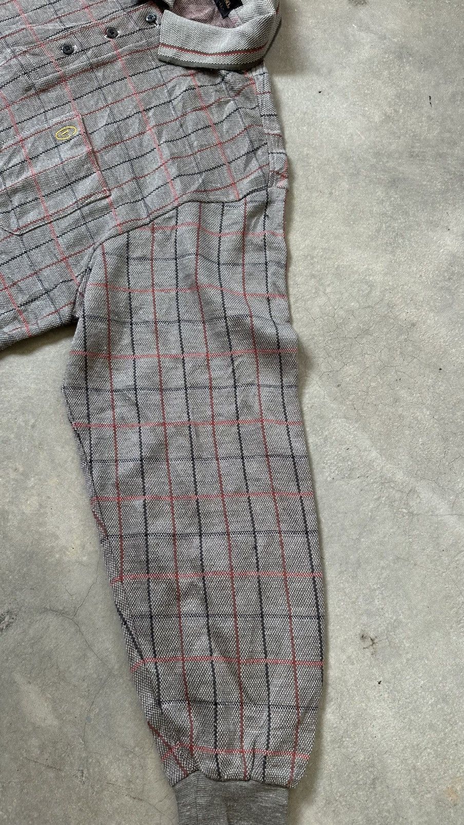 Gianni Valentino VINTAGE GIANNI VALENTINO CHECKERED POLO TEE LS Size US L / EU 52-54 / 3 - 5 Thumbnail