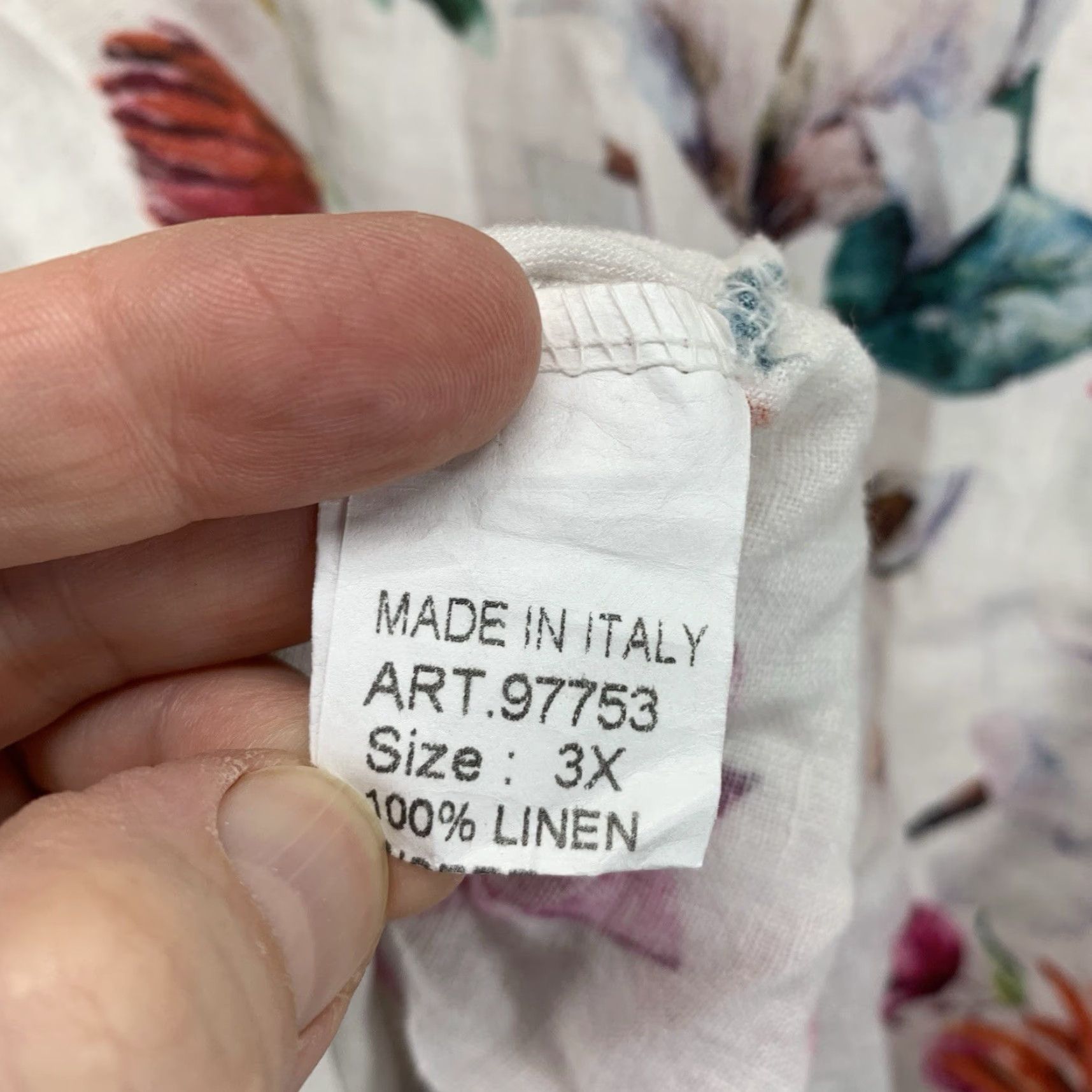 Vintage VINTAGE Viola Borghi Italian Linen Floral Blouse Women Plus Size 3X Casual Bohemian Summer Lightweight Size XXL / US 16-18 / IT 52-54 - 4 Thumbnail