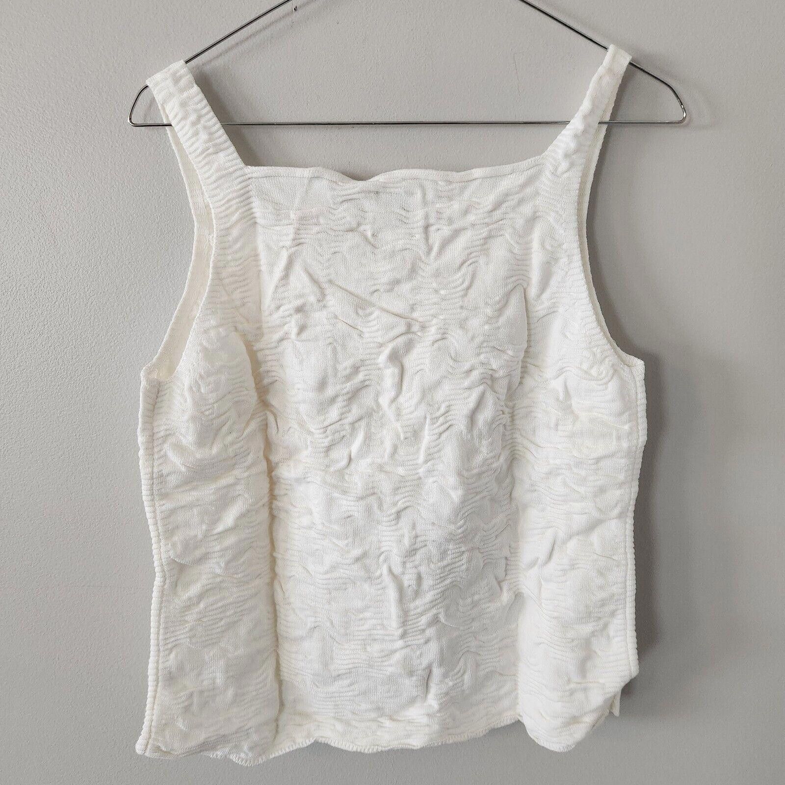 Designer NWOT Garnet Hill Sweater Tank White Size Large Size L / US 10 / IT 46 - 7 Thumbnail