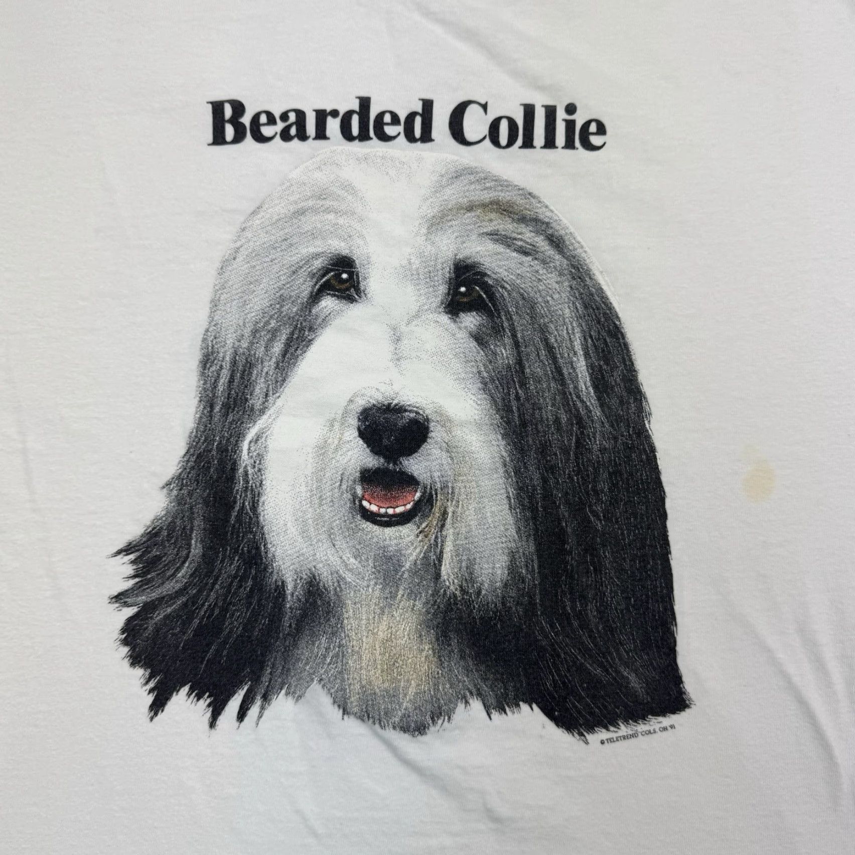 Vintage VINTAGE Bearded Collie Dog T-Shirt Adult XL White Graphic Print 90s Funny Mens XL Size US XL / EU 56 / 4 - 3 Thumbnail