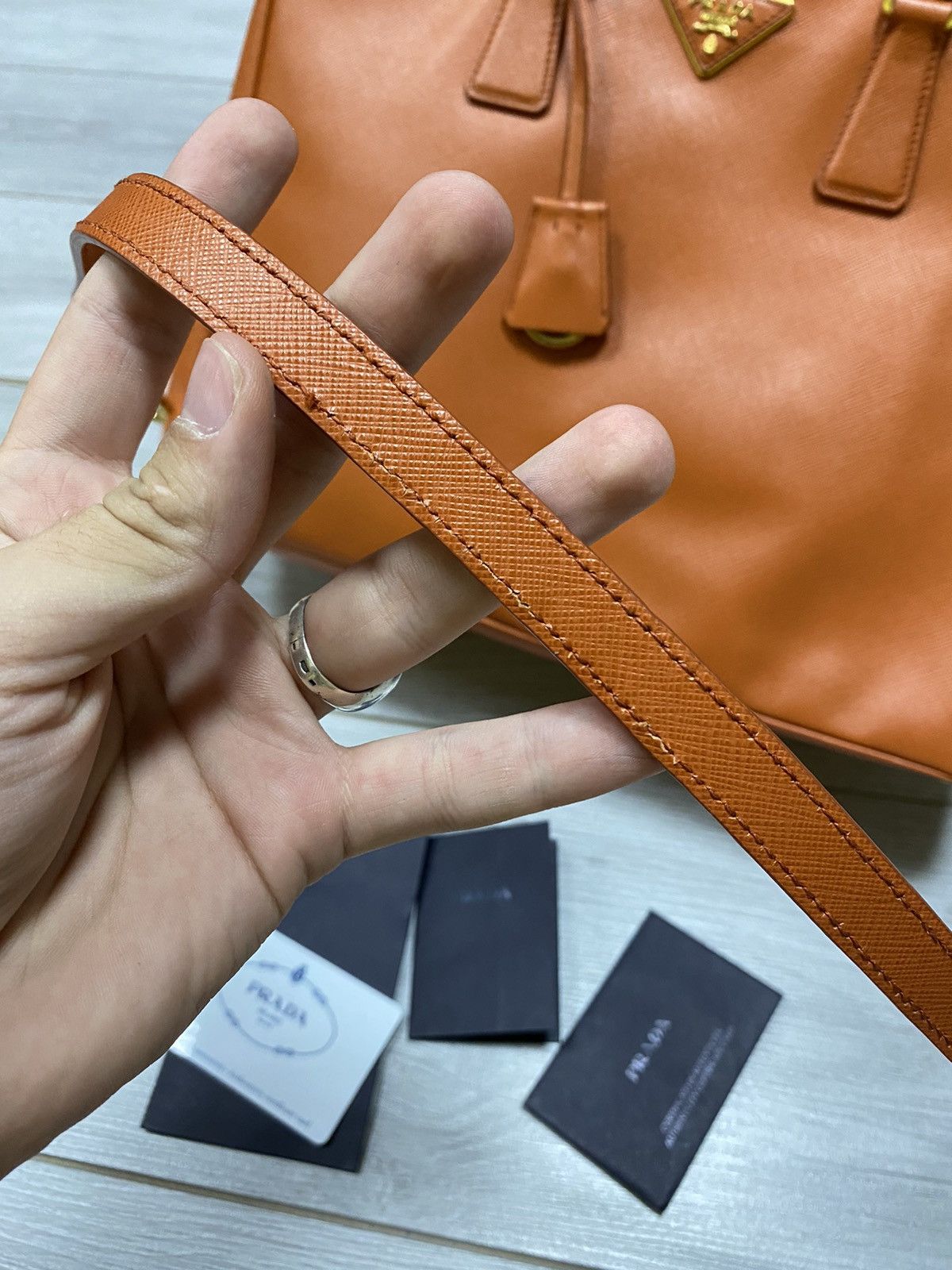 Prada Prada Milano Leather Saffiano selfbridge tote double zip bag Size ONE SIZE - 6 Thumbnail