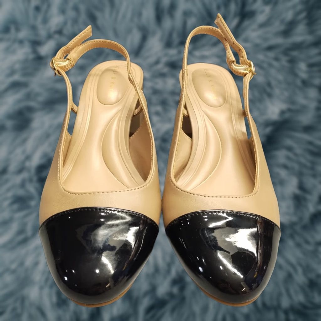 Vintage Kelly & Katie Eliana Slingback Pump Womens US 7M Brown & Black Ankle Buckle Strap Size Womens Size US 7 / IT 37 - 1 Thumbnail