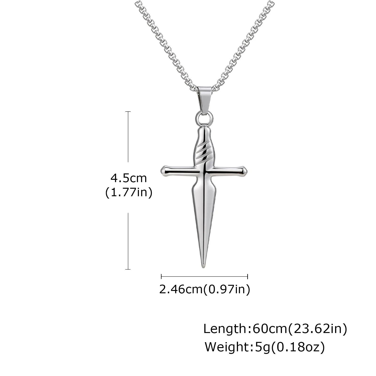 Jewelry Sword Cross Pendant Necklace Size ONE SIZE - 4 Thumbnail
