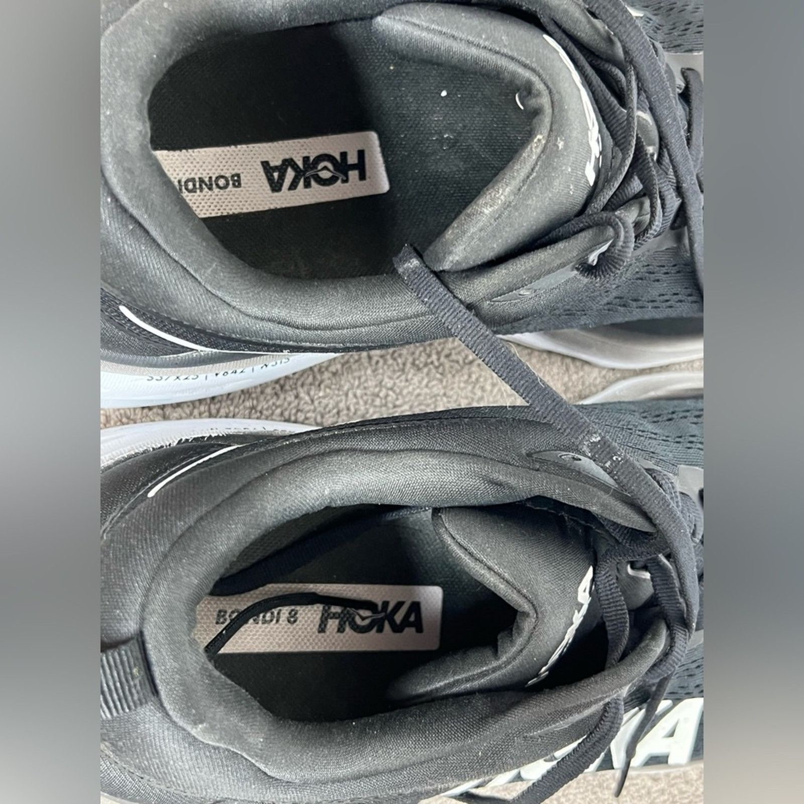 Hoka Hoka One One Mens Bondi 8 Black Running Shoes Sneakers 12 D Size US 12 / EU 45 - 11 Thumbnail