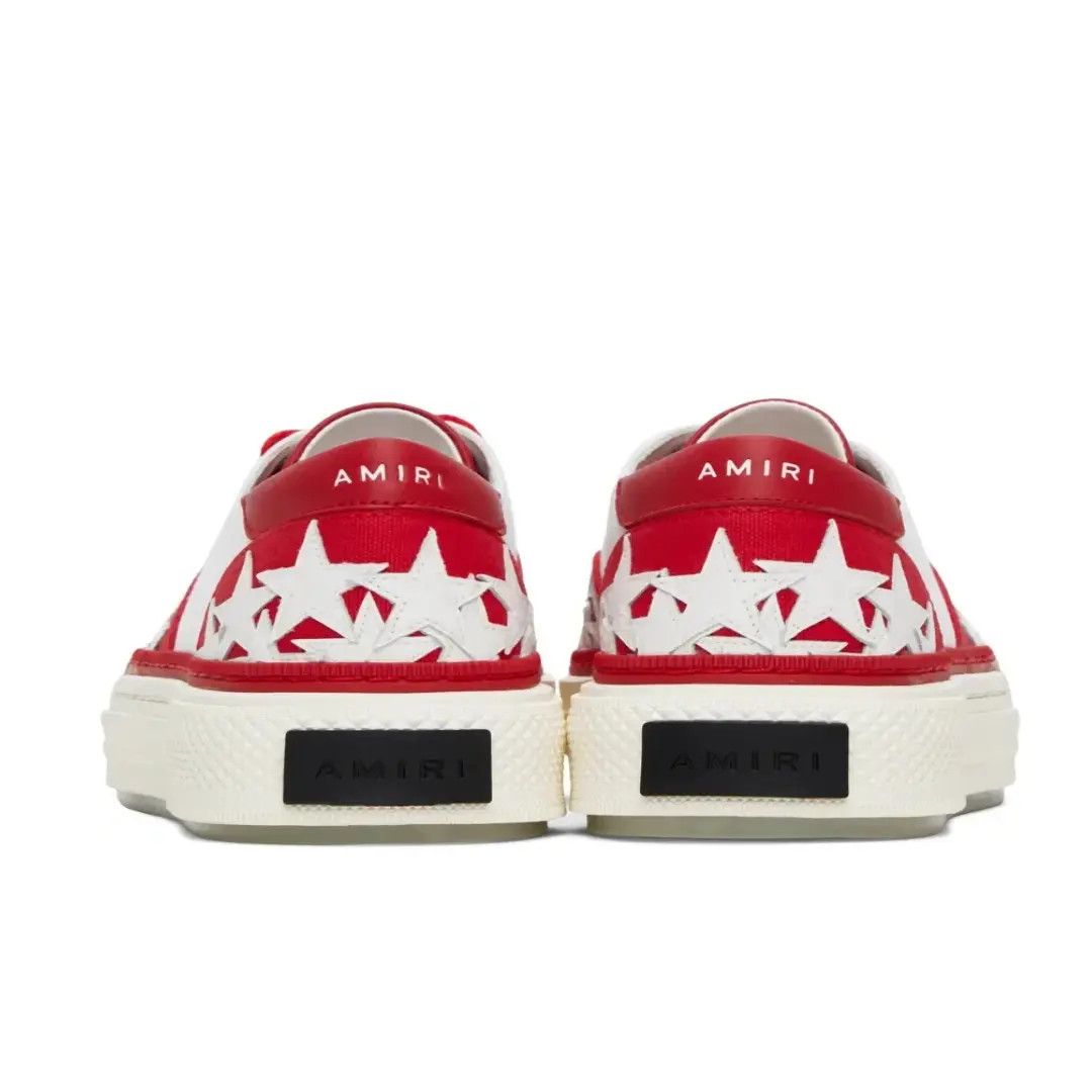 Amiri oc11z0225 Stars Court Low-Top Sneakers in White & Red Size US 11 / EU 44 - 2 Thumbnail