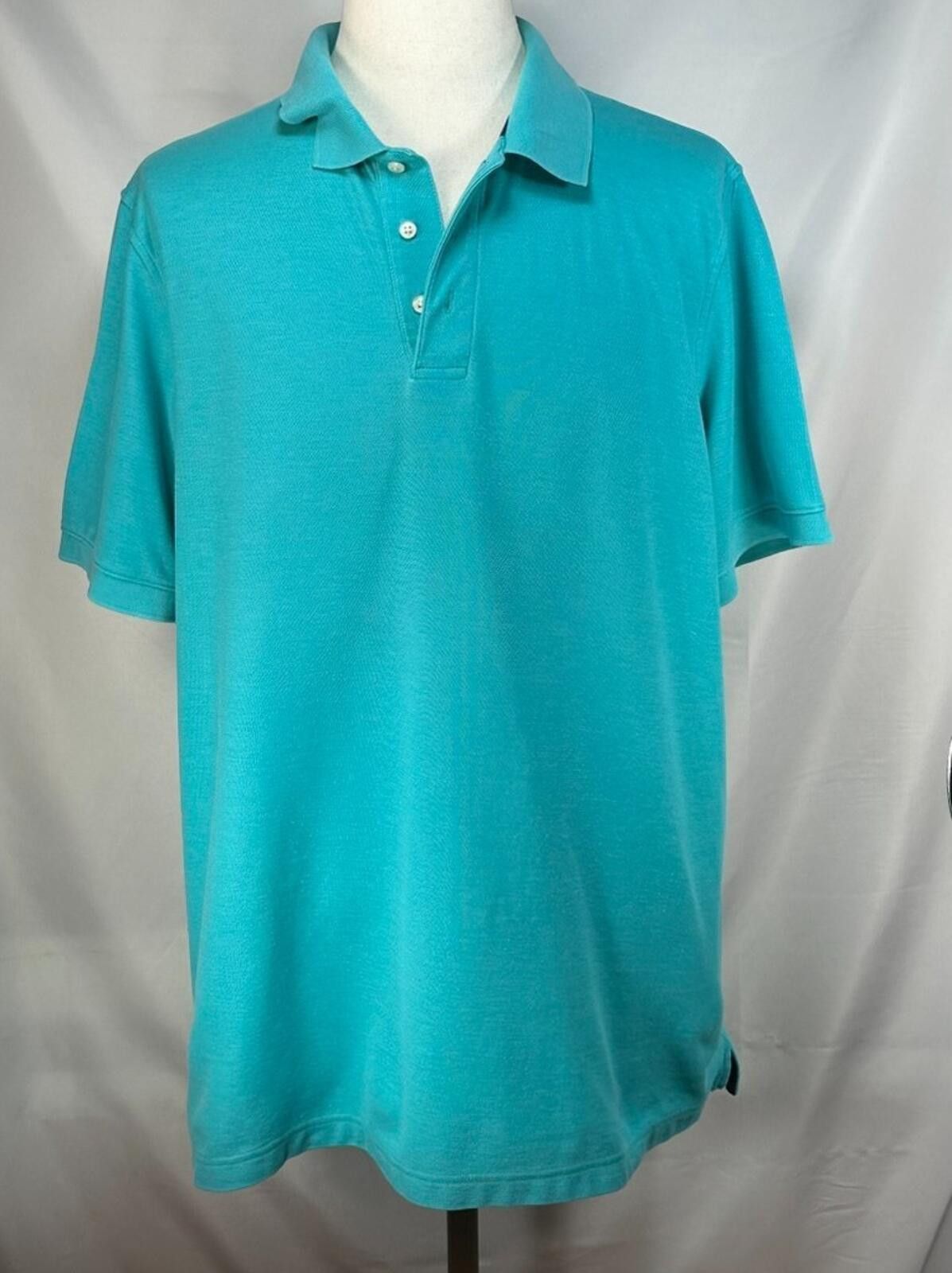 Croft & Barrow Croft Barrow 1/4 Button Polo Shirt Aqua Blue Mens 2XL Size US XXL / EU 58 / 5 - 1 Thumbnail