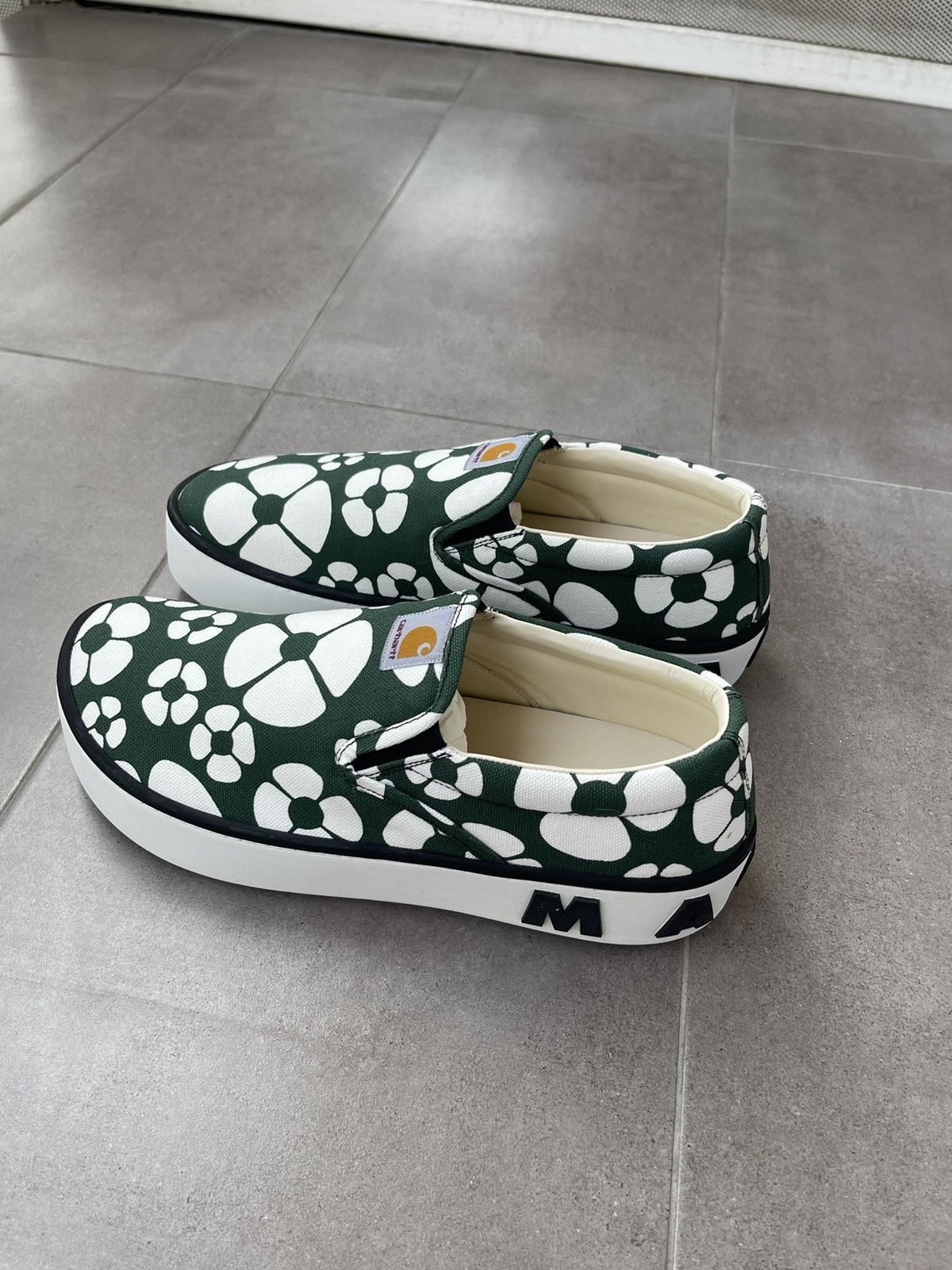 Carhartt Wip × Marni !DS! SS22 Marni X Carhartt Floral Print Green Slip Ons Size US 12 / EU 45 - 8 Thumbnail