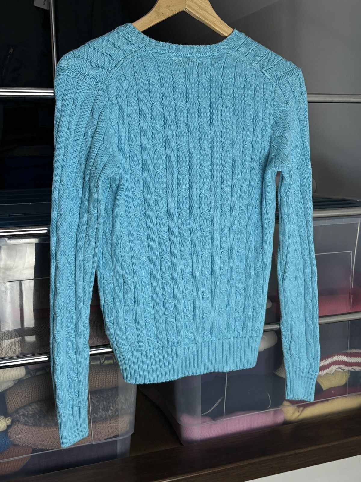 Polo Ralph Lauren Polo Ralph Lauren Cable Knit Baby Blue Sweater Vintage Size S / US 4 / IT 40 - 6 Thumbnail