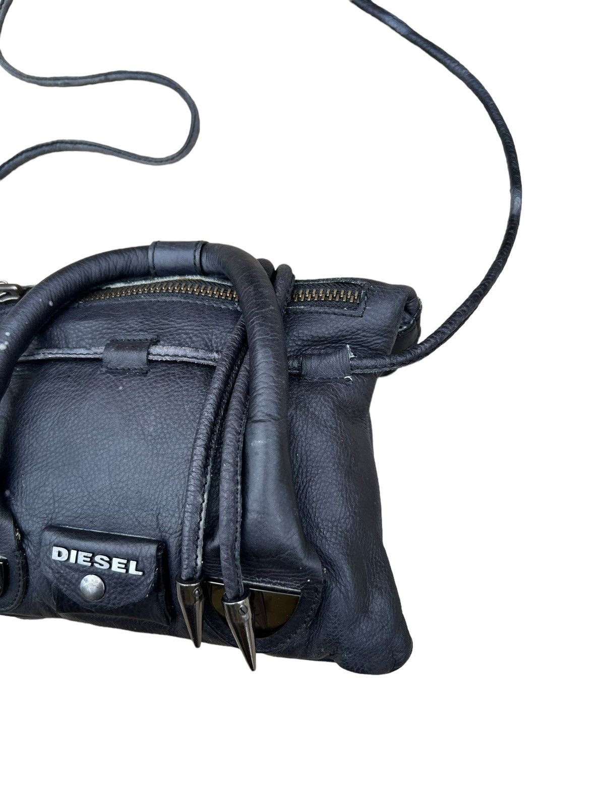 Diesel × Leather RARE Design Diesel Black Leather Mini Bag Size ONE SIZE - 7 Thumbnail