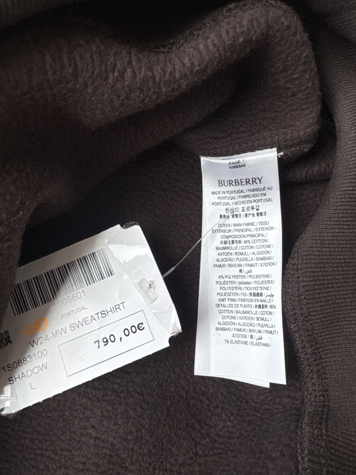 Burberry Burberry Long Sleeved Crewneck Sweatshirt Brown Size US L / EU 52-54 / 3 - 4 Thumbnail