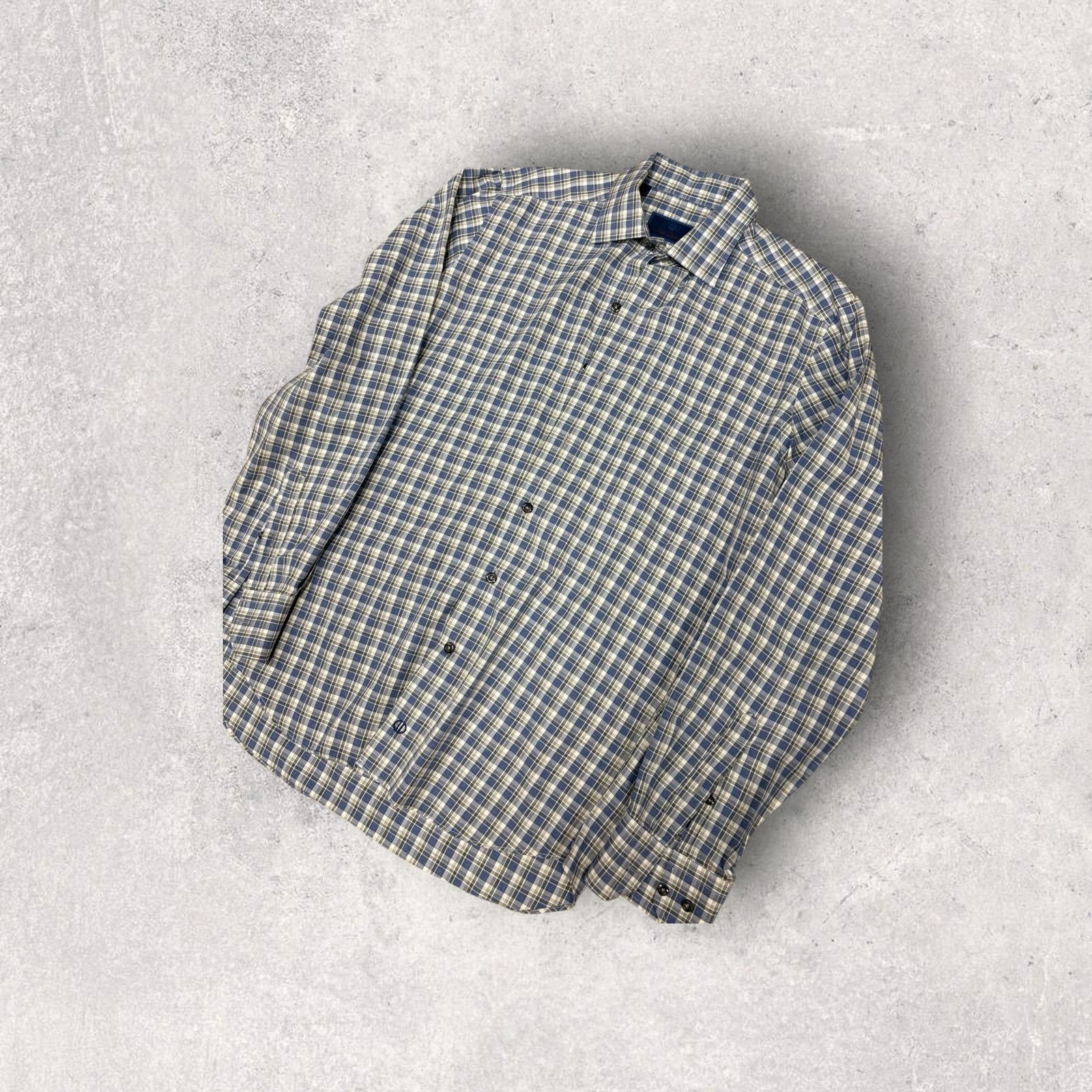 David Donahue David Donahue Dress Shirt Mens Blue Check Twill Button Up M Size US M / EU 48-50 / 2 - 4 Thumbnail