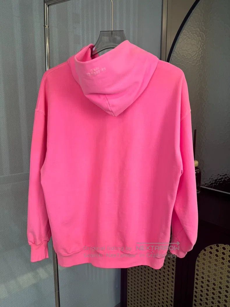 Balenciaga Balenciaga Mud-Dyed Old-School Embroidered Logo Pink Hoodi Size US XS / EU 42 / 0 - 2 Thumbnail