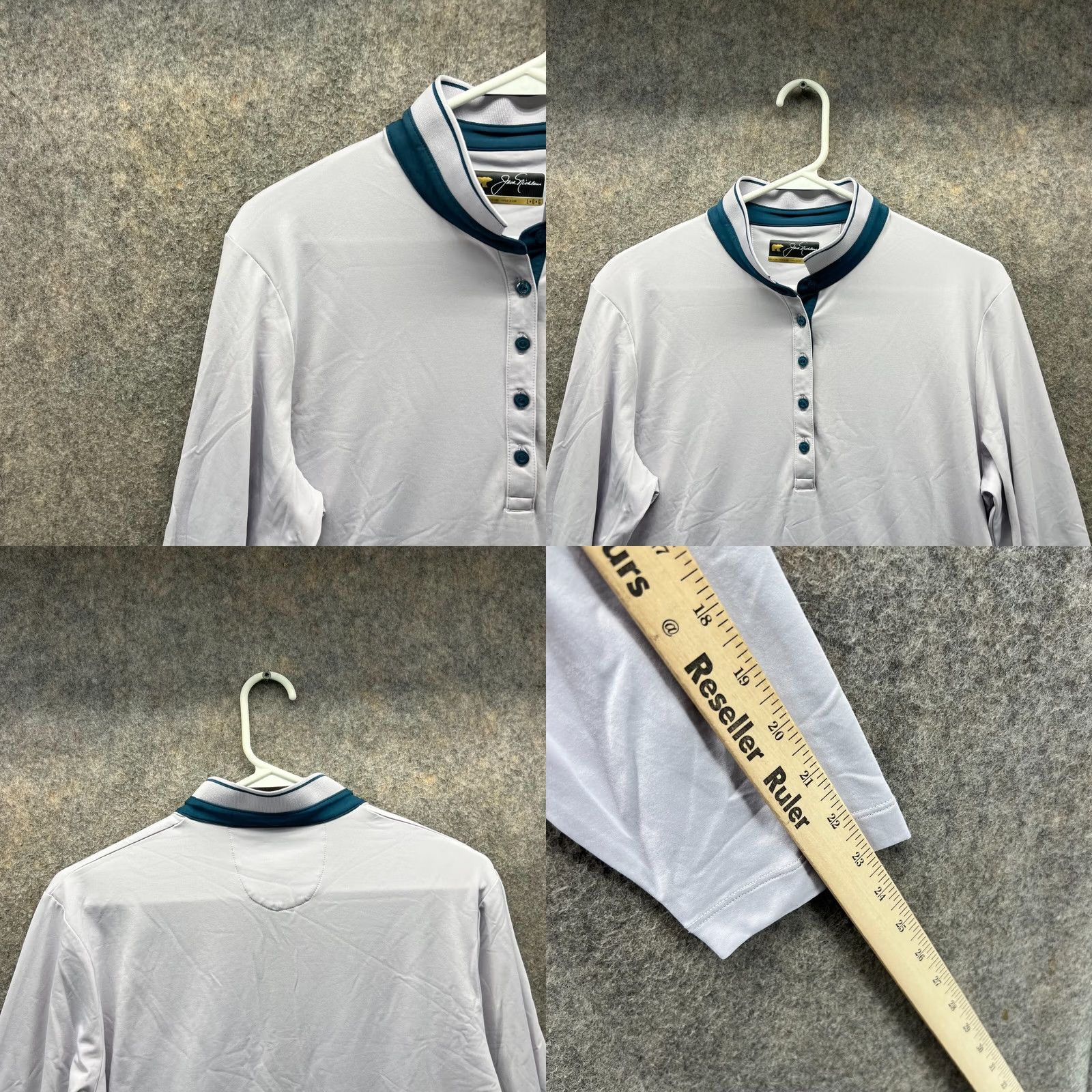 Vintage Jack Nicklaus Shirt Women Large Purple Henley Long Sleeve Snap Cotton Stretch Shirt Size L / US 10 / IT 46 - 8 Thumbnail