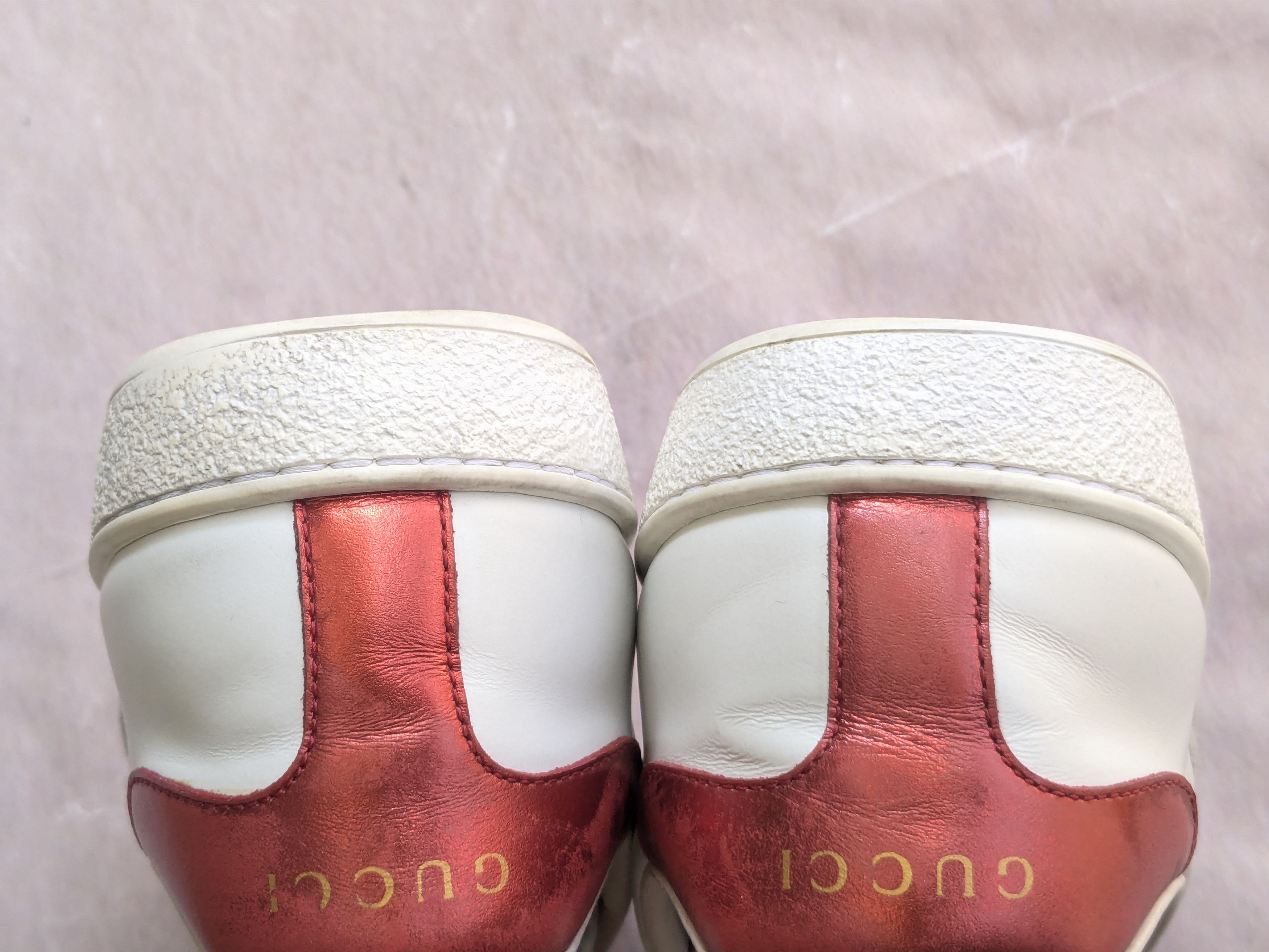 Gucci Gucci Ace Stripe Sneakers 8.5 White Leather Low Logo Size US 8.5 / EU 41-42 - 13 Thumbnail