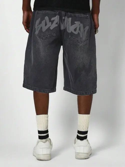 Jean Washed Denim Jeans Drip Drill Shorts Jorts Size US 34 / EU 50 - 1 Thumbnail