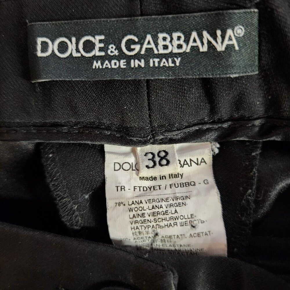 Dolce & Gabbana Dolce & Gabbana Pants US2-4|IT38 Black Tuxedo Wool Blend St Size 27" / US 4 / IT 40 - 2 Thumbnail