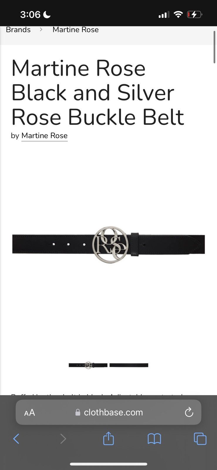 Martine Rose Martine Rose Black and Silver Rose Buckle Belt Size 34 - 3 Thumbnail