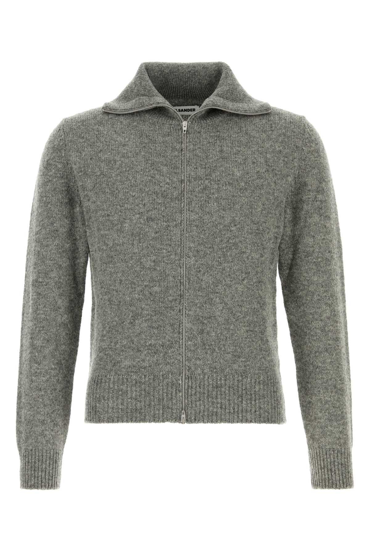 Jil Sander Grey Wool Blend Cardigan Size US M / EU 48-50 / 2 - 1 Thumbnail