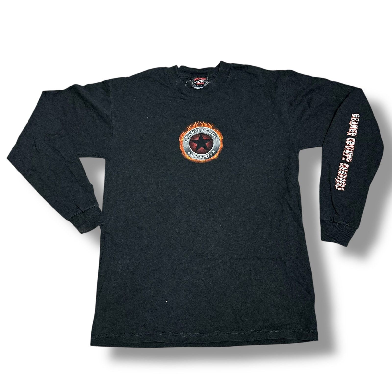 Harley Davidson × Vintage Y2K 2003 Orange County Choppers Long Sleeve Biker Tee Size US M / EU 48-50 / 2 - 2 Thumbnail