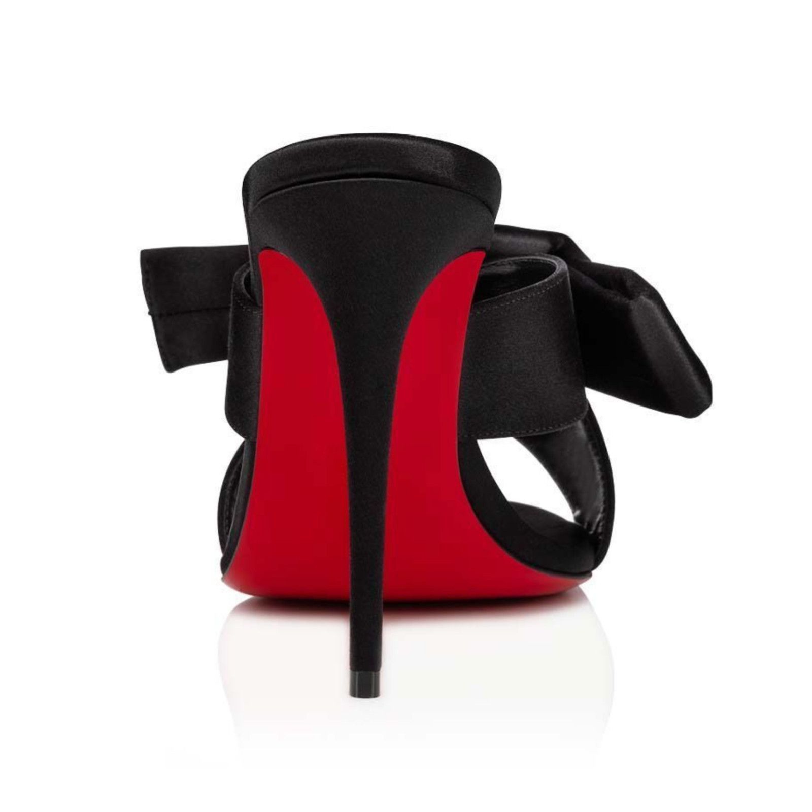 Christian Louboutin Matricia 100 Black Satin Bow Backless Sandal Heel Pump 36 Size US 6 / IT 36 - 10 Thumbnail