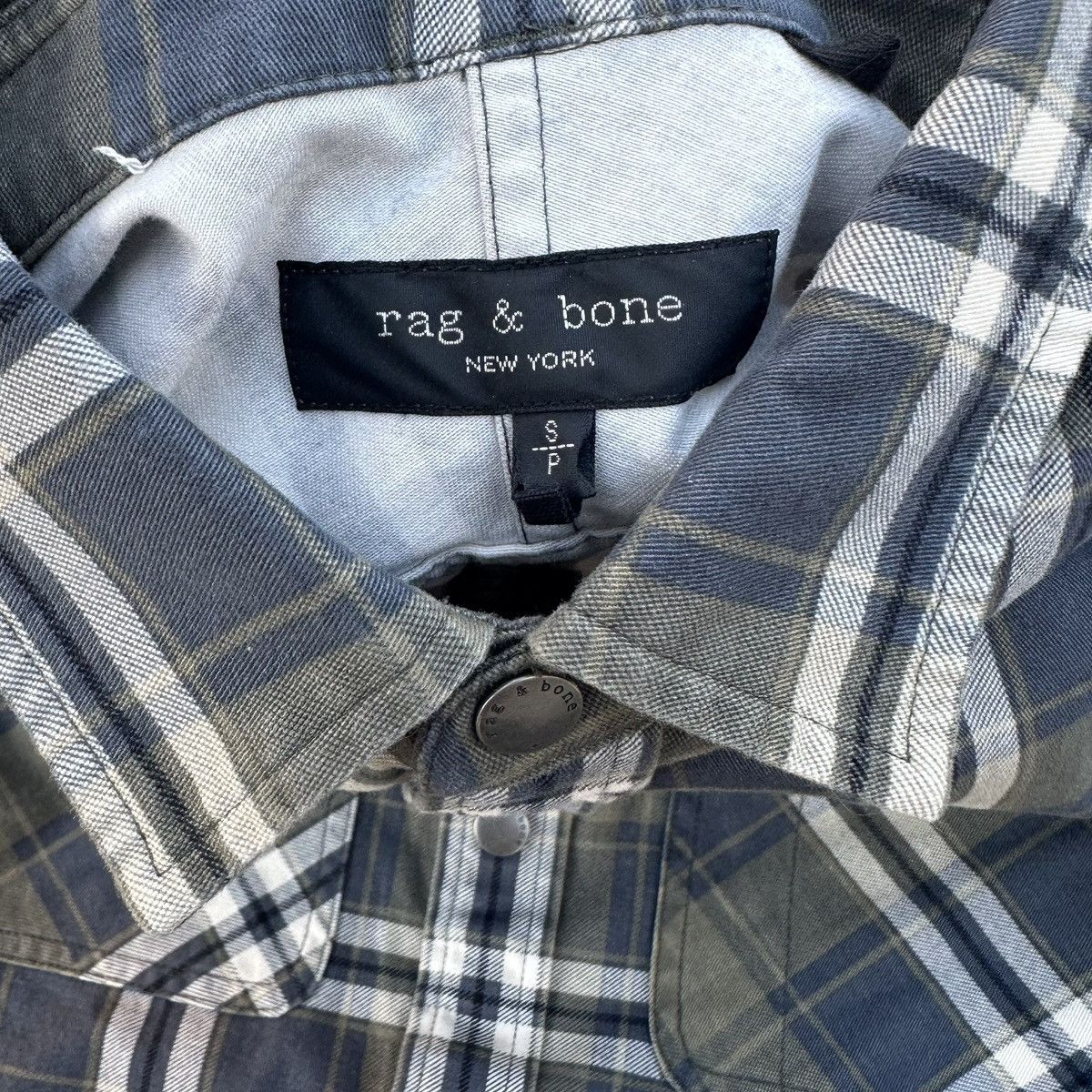 Rag & Bone Rag & Bone Engineered Plaid Snap Up Shirt Green/Blue Small Size US S / EU 44-46 / 1 - 3 Thumbnail