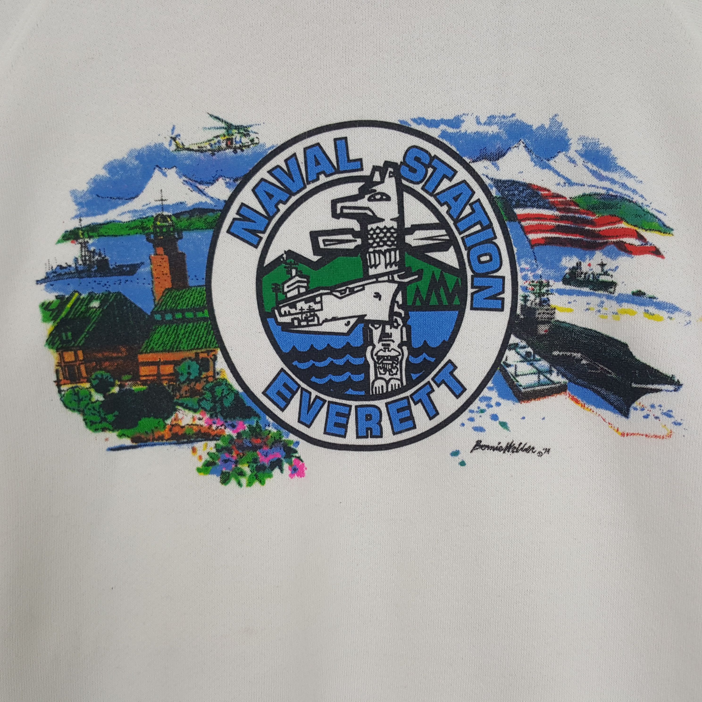 Vintage Vintage Naval Station Everett Sweatshirt Size US M / EU 48-50 / 2 - 2 Thumbnail