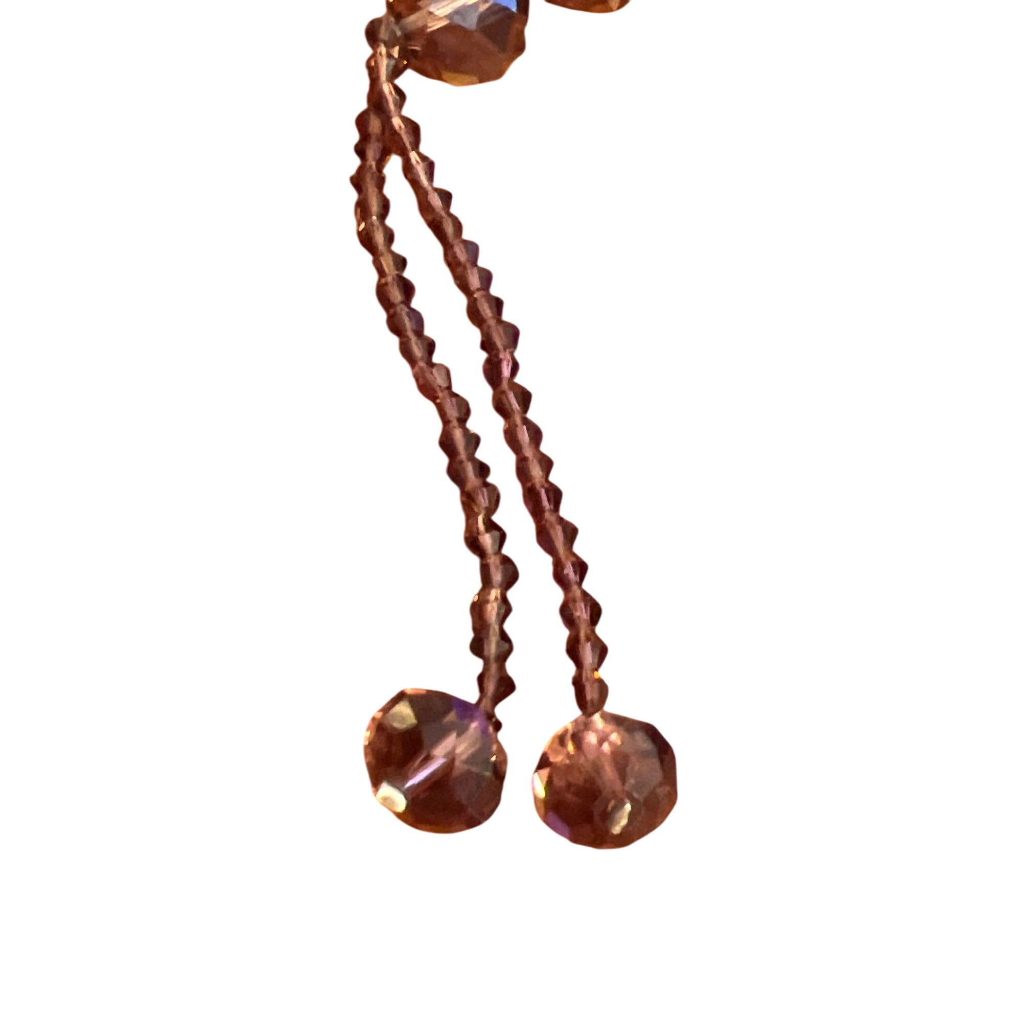 Other Vintage Glass Bead Tassel Necklace Smokey Purple No Clasp 27 Size ONE SIZE - 2 Thumbnail