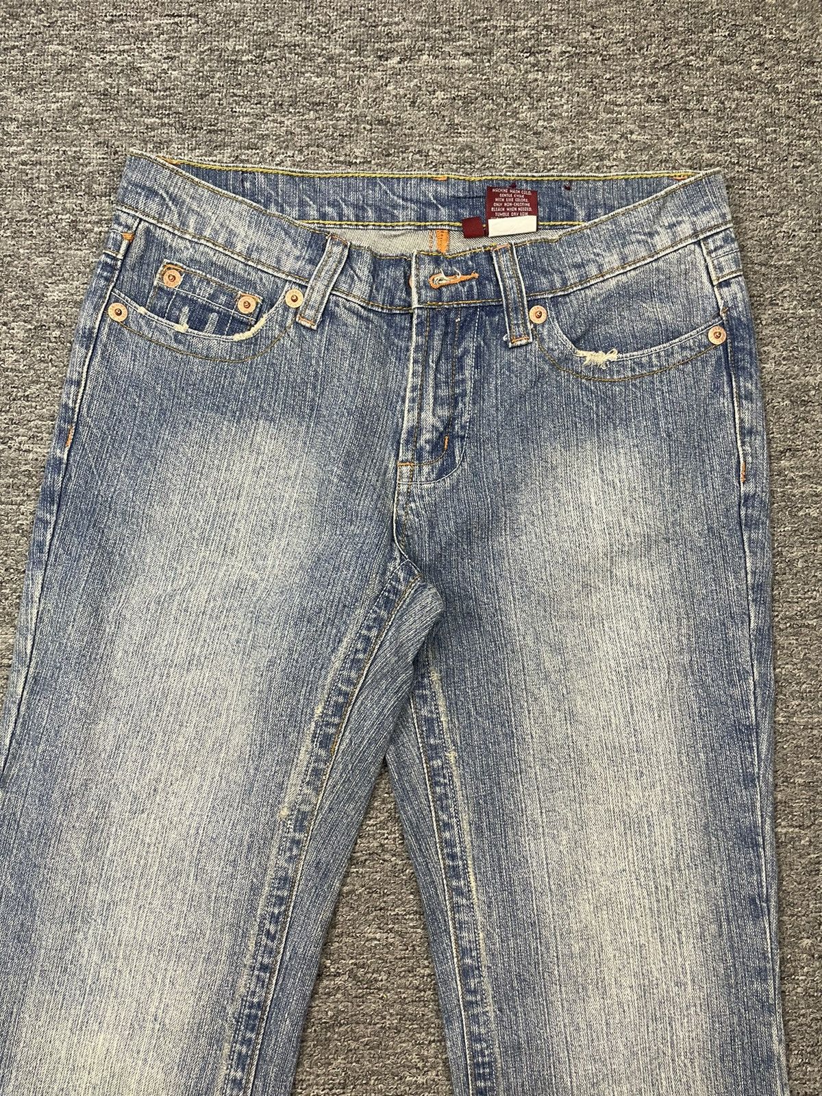 If Six Was Nine Vintage Bongo Jeans Flared Pants Distressed Denim Size US 31 - 2 Thumbnail