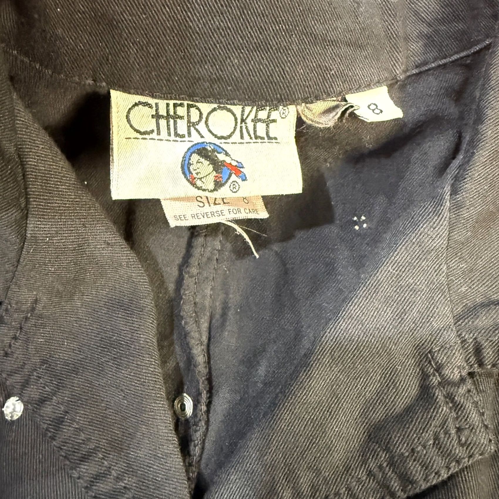 Cherokee VINTAGE Cherokee Jumpsuit Womens 80s 90s Cotton Black Beaded Disco SS16 S/M Size 28" / US 6 / IT 42 - 4 Thumbnail