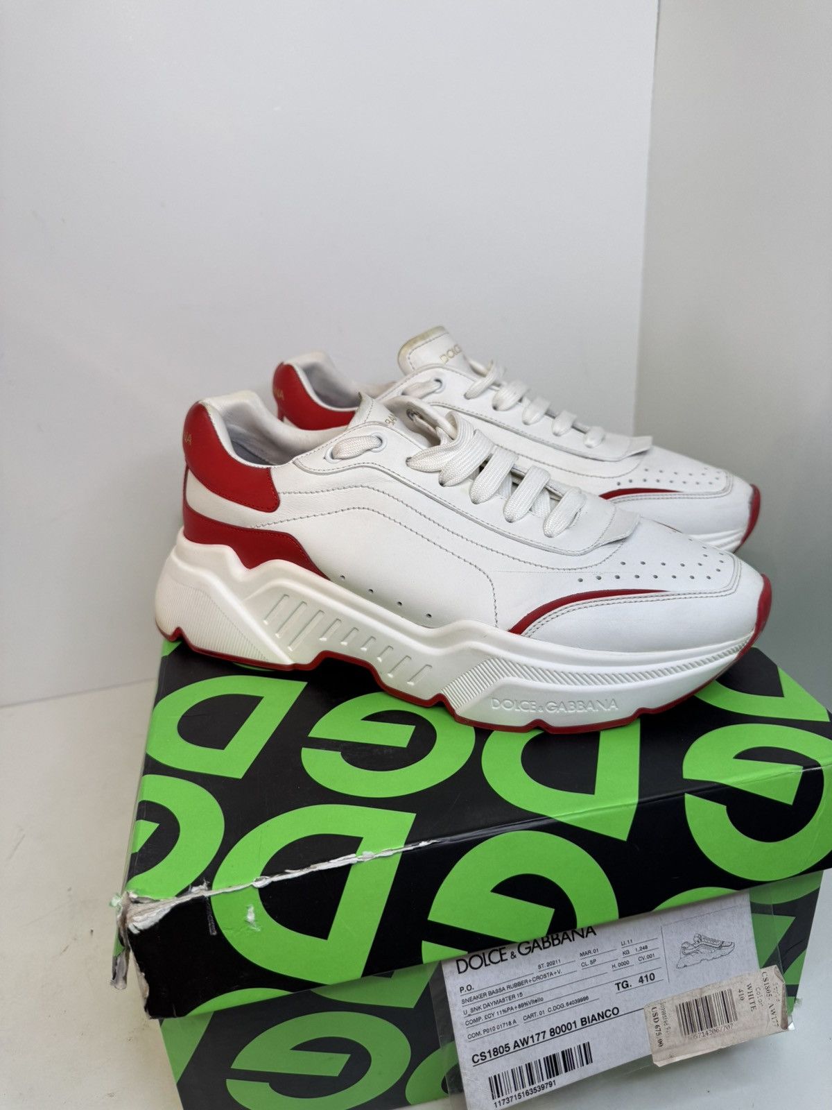 Dolce & Gabbana Dolce & Gabbana Day Master Red and White Sz 8 Size US 8 / EU 41 - 1 Thumbnail
