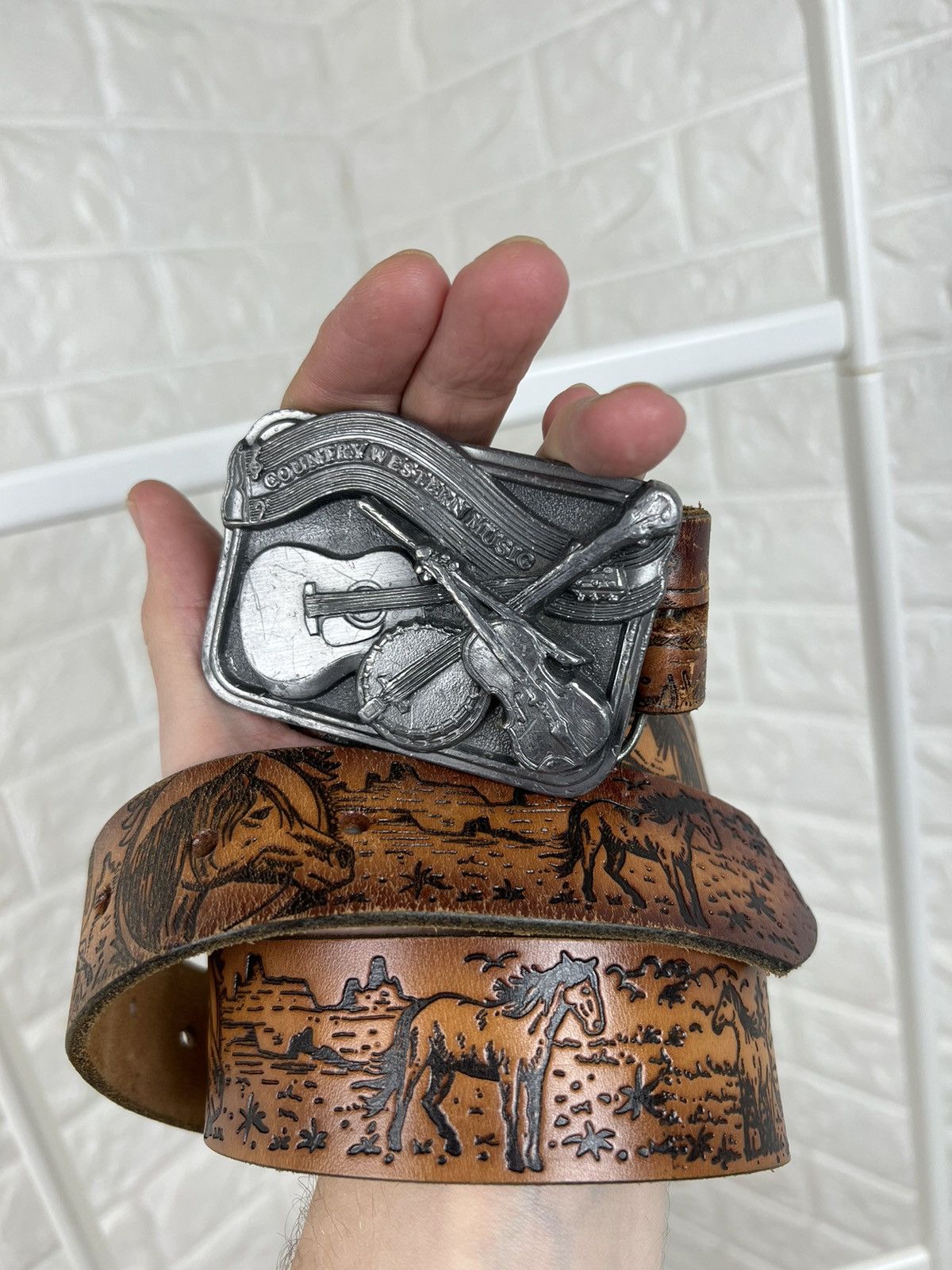 Cowboy Equipment × Vintage Country Western Music Buckle Belt Size ONE SIZE - 2 Thumbnail