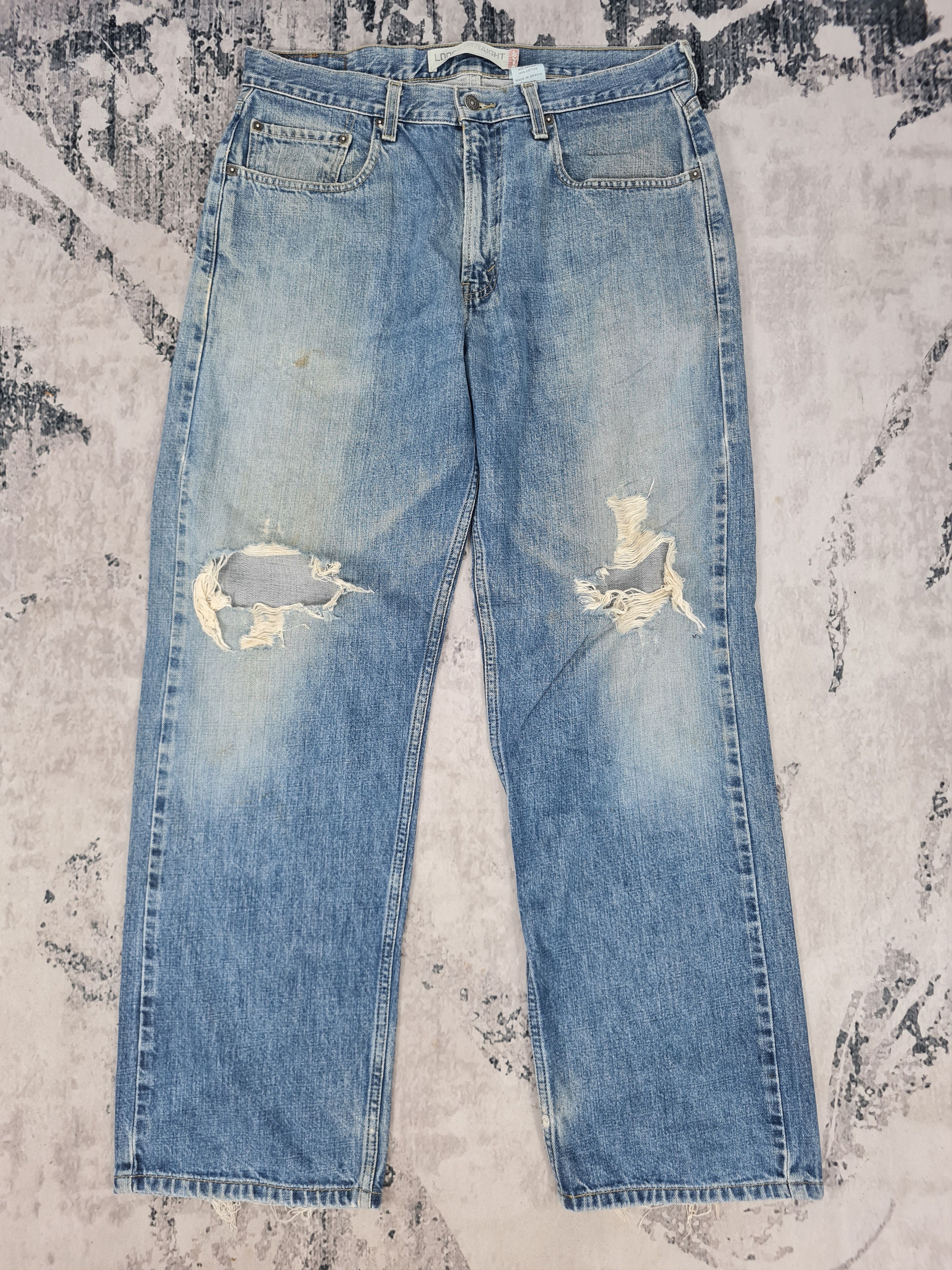 Levi's Vintage Clothing Vtg LEVIS 569 Distressed Ripeed Faded Jeans L0371 Size 35X31 Size US 35 - 1 Thumbnail