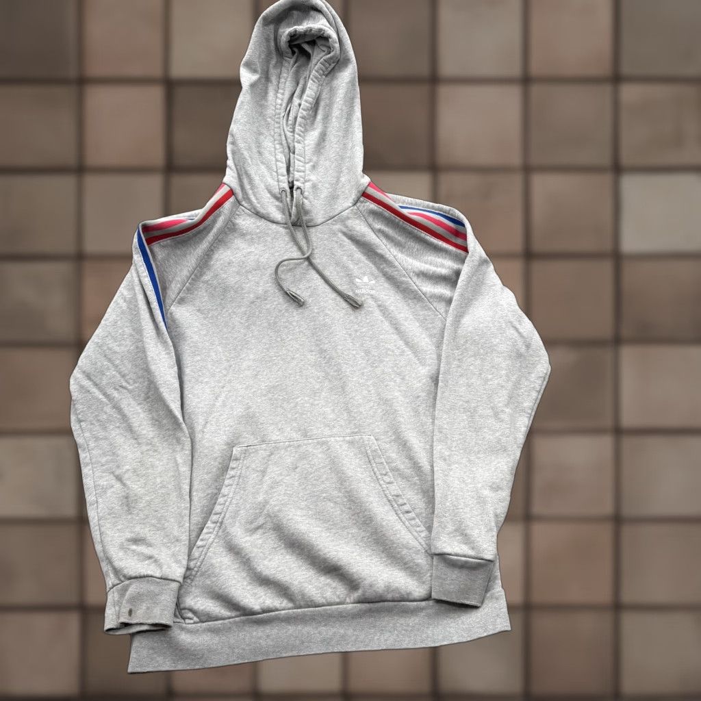 Adidas Adidas Originals Hoodie Mens Large Gray Trefoil Stripe Sleeve Pullover Size US L / EU 52-54 / 3 - 1 Thumbnail
