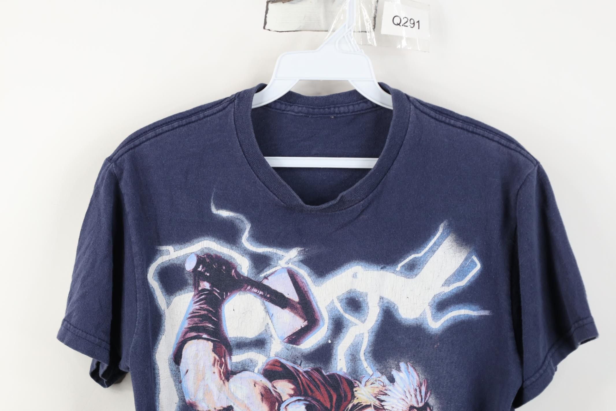 Vintage Vintage Marvel Comics Thor Lightning Hammer T-Shirt Blue Size M / US 6-8 / IT 42-44 - 2 Thumbnail