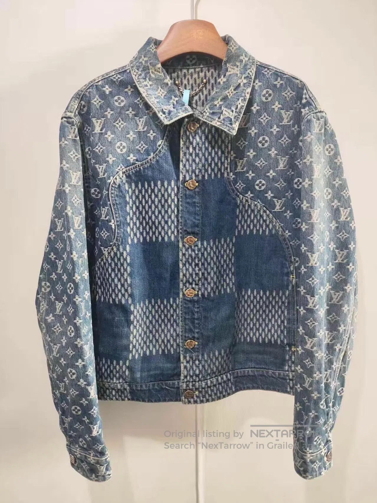 Louis Vuitton Blue Denim Jacket with Pattern - Size M. Size US M / EU 48-50 / 2 - 1 Thumbnail