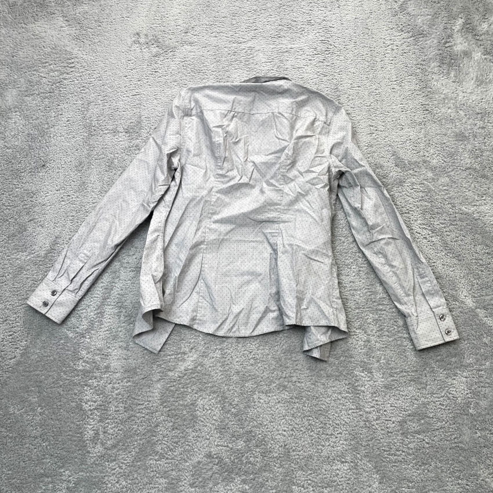 Banana Republic Banana Republic Shirt Womens 6 Gray Fitted Non-Iron Cotton Button Up Pin Dot Classic Slim Casual Workwear Size M / US 6-8 / IT 42-44 - 2 Thumbnail